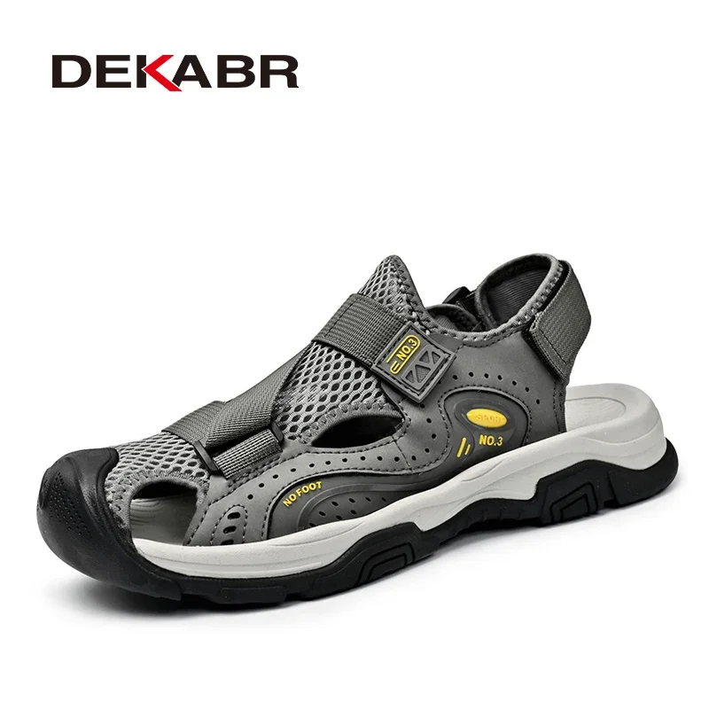 DEKABR New Casual Sandals Shoes For Men Summer Breathable Comfortable Adjustable Mesh With Genuine Leather Beach Sandals Men
DEKABR New Casual Sandals Shoes For Men Summer Breathable Comfortable Adjustable Mesh With Genuine Leather Beach Sandals Men