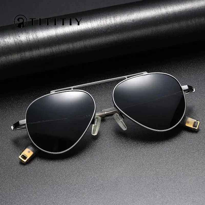 New Single Bridge Pure Titanium Retro Pilot Sunglasses Men's Classic Summer Travel Fishing Sunshade Polarized Sun Glasses UV400
New Single Bridge Pure Titanium Retro Pilot Sunglasses Men's Classic Summer Travel Fishing Sunshade Polarized Sun Glasses UV400