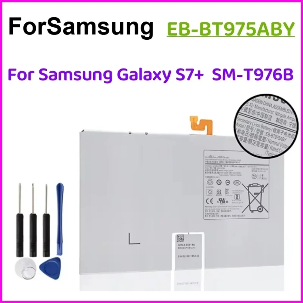 Rechargeable Battery NEW EB-BT975ABY Battery for Samsung Galaxy Tab S7+T970 T976 T975 Batteries
Rechargeable Battery NEW EB-BT975ABY Battery for Samsung Galaxy Tab S7+T970 T976 T975 Batteries