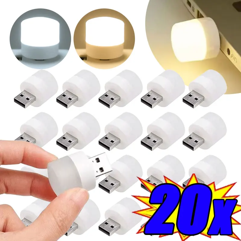1/20Pcs Mini USB Night Light Warm White Eye Protection Book Reading Light USB Plug Computer Mobile Power Charging LED Night Lamp
1/20Pcs Mini USB Night Light Warm White Eye Protection Book Reading Light USB Plug Computer Mobile Power Charging LED Night Lamp