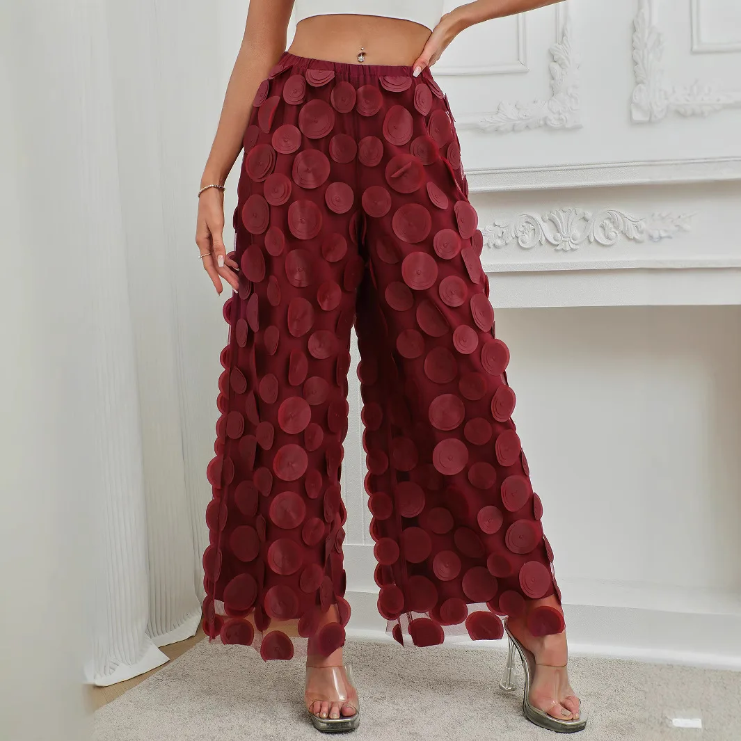 Women's Hollow Polka Pants Wide Leg Trousers Casual Solid Color 2025 New Spring High Waisted Loose Black Pink Bottoms
Women's Hollow Polka Pants Wide Leg Trousers Casual Solid Color 2025 New Spring High Waisted Loose Black Pink Bottoms