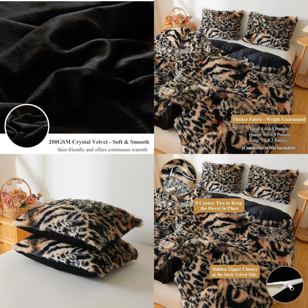 Комплект одеял из искусственного меха Queen Size с коричневым и черным тигровым леопардовым принтом и двумя наволочками
Комплект одеял из искусственного меха Queen Size с коричневым и черным тигровым леопардовым принтом и двумя наволочками