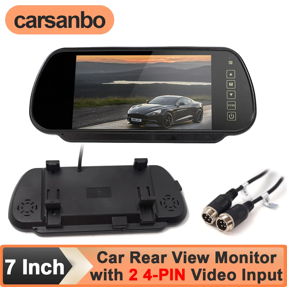 Carsanbo 7 Inch TFT LED Display Car Rear View Mirror Monitor with 2 4PIN Video Input Remote Control Clip on Car Original Mirror
Carsanbo 7 Inch TFT LED Display Car Rear View Mirror Monitor with 2 4PIN Video Input Remote Control Clip on Car Original Mirror