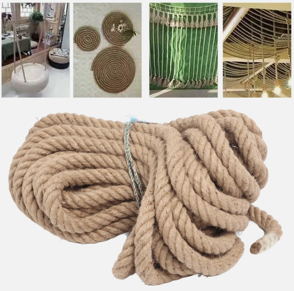 16mm 5-25M Natural Hemp Linen Cord Twisted Burlap Jute Twine Rope String Craft Decor
16mm 5-25M Natural Hemp Linen Cord Twisted Burlap Jute Twine Rope String Craft Decor