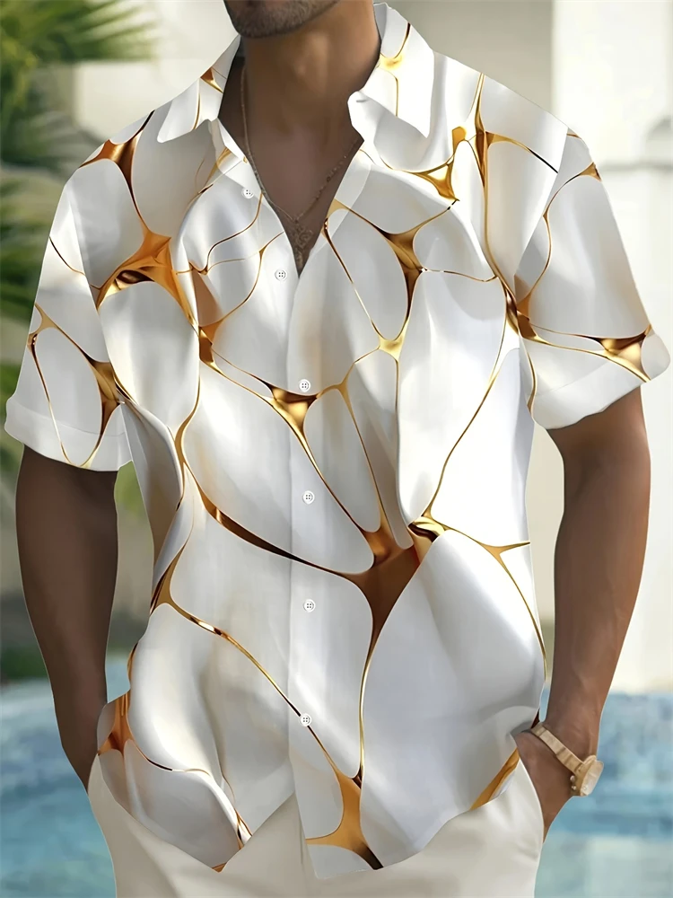 Men's Retro Golden Printed Short-sleeved Shirt Retro Art Short-sleeved Shirt Casual Outdoor Summer Lapel Shirt Beach T-shirt
Men's Retro Golden Printed Short-sleeved Shirt Retro Art Short-sleeved Shirt Casual Outdoor Summer Lapel Shirt Beach T-shirt
