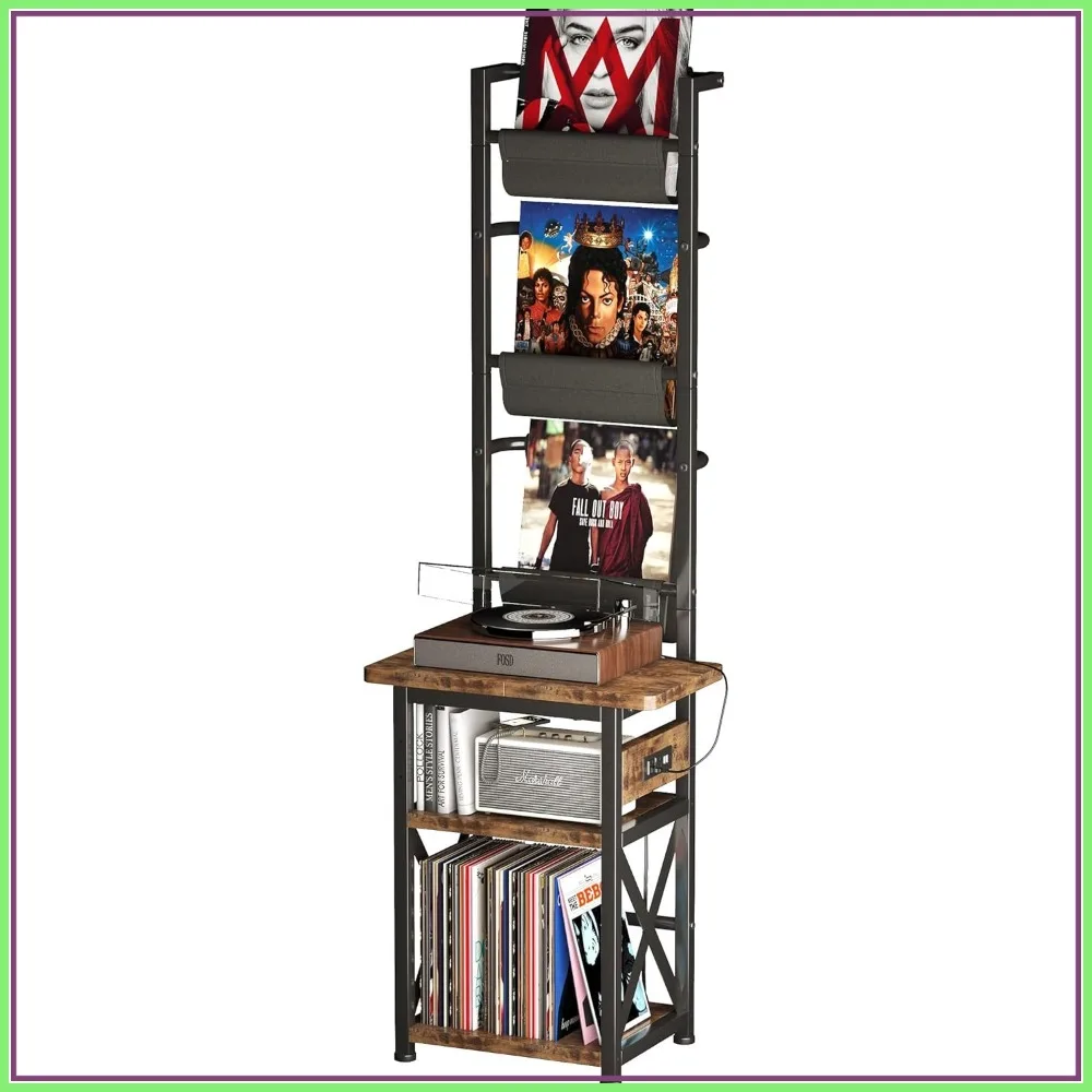 Record Player Stand with Power Outlet, 6 Tier Vinyl Display Shelf for 200 Albums, Console Organizer
Record Player Stand with Power Outlet, 6 Tier Vinyl Display Shelf for 200 Albums, Console Organizer