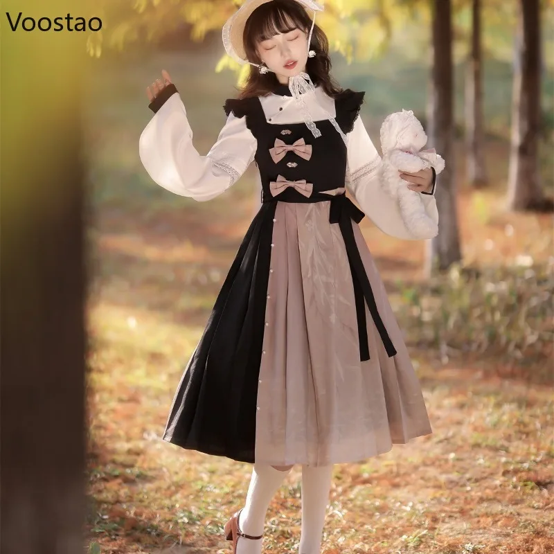 Chinese Style Elegant Lolita Dress Women Vintage Sweet Bow Slim Bandage Princess Dress White Shirt Set Harajuku Y2k Party Dress
Chinese Style Elegant Lolita Dress Women Vintage Sweet Bow Slim Bandage Princess Dress White Shirt Set Harajuku Y2k Party Dress