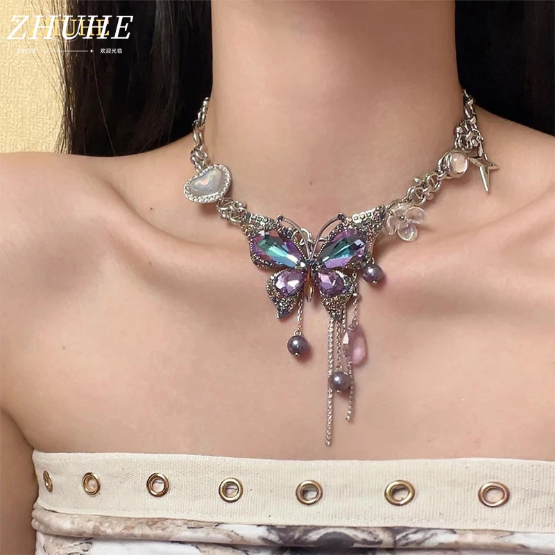 ZHUHE The Purple Butterfly Necklace, With Its Sweet And Romantic Style, Is A Perfect Jewelry Accessory For Women And A Gift For
ZHUHE The Purple Butterfly Necklace, With Its Sweet And Romantic Style, Is A Perfect Jewelry Accessory For Women And A Gift For