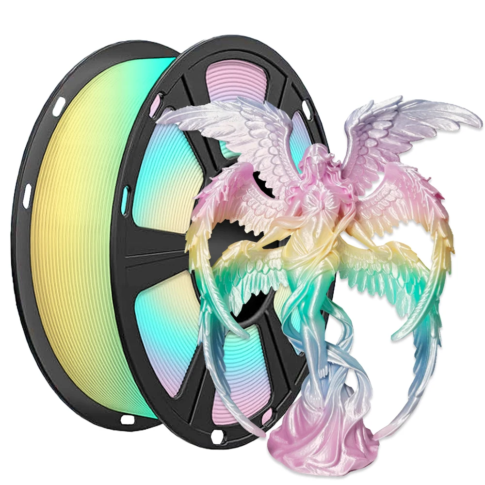 Silk PLA 3D Printer Filament 1.75mm is Suitable For Most 3D Printers, Rainbow Color 1KG (2.2lbs) 1 Roll
Silk PLA 3D Printer Filament 1.75mm is Suitable For Most 3D Printers, Rainbow Color 1KG (2.2lbs) 1 Roll