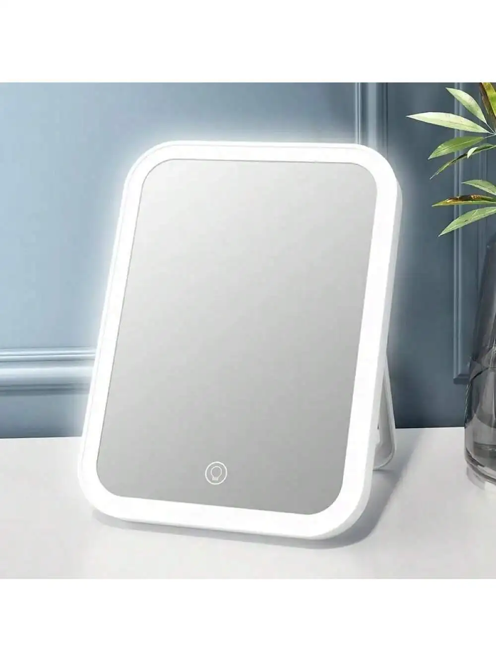 1pc LED Touch Screen 3-Color Portable Standing Folding Makeup Mirror With Rechargeable Battery, Soft And Non-Glaring Light, Comp
1pc LED Touch Screen 3-Color Portable Standing Folding Makeup Mirror With Rechargeable Battery, Soft And Non-Glaring Light, Comp