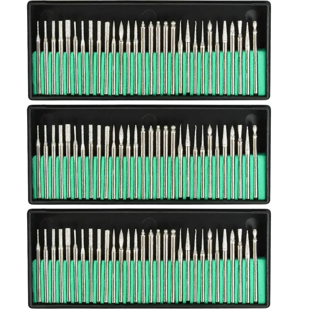 Diamond Burr Set 3mm Shank Rotary Tool Bits with Case, Compatible with Dremel for Engraving Grinding Polishing
Diamond Burr Set 3mm Shank Rotary Tool Bits with Case, Compatible with Dremel for Engraving Grinding Polishing