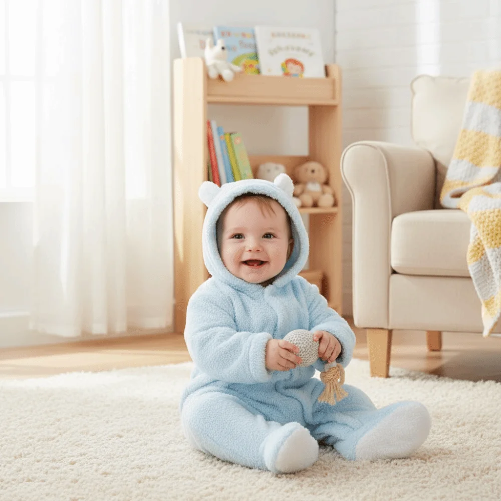 Cute Warm Baby Jumpsuits Long Sleeve 3-6 Months Infant Rompers Hooded Newborn Onesie Autumn Winter
Cute Warm Baby Jumpsuits Long Sleeve 3-6 Months Infant Rompers Hooded Newborn Onesie Autumn Winter