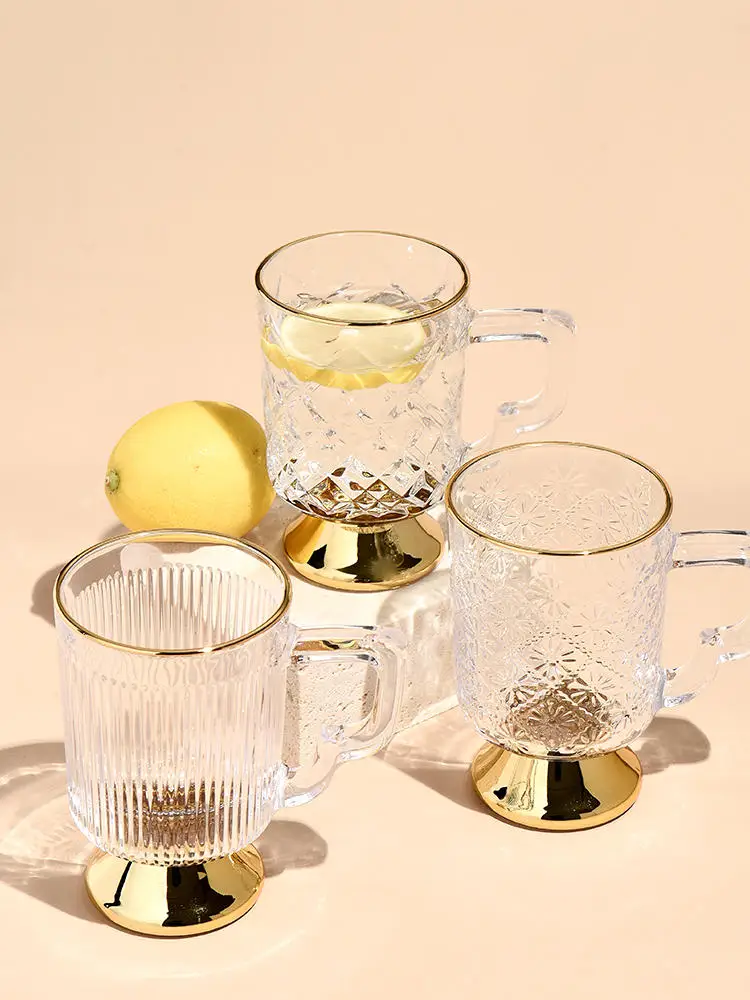 Nordic Drinkware Light Luxury Glasses Drink Gold Rim Gobleta Glass Cup With Handle Beer Cup Water Glass Cups Fathers Day Gifts
Nordic Drinkware Light Luxury Glasses Drink Gold Rim Gobleta Glass Cup With Handle Beer Cup Water Glass Cups Fathers Day Gifts