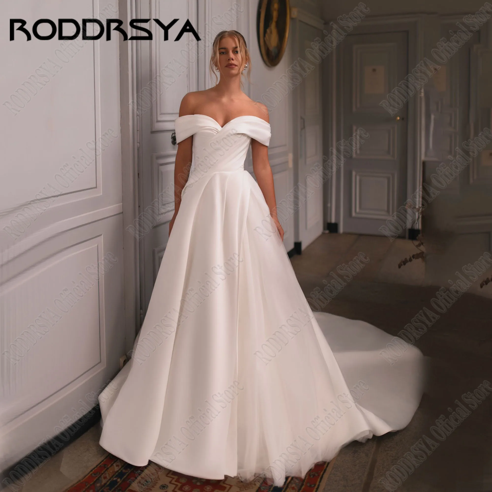 RODDRSYA Customized A Line Wedding Dresses For Women Off Shoulder Satin Princess Bridal Gown Sweep Train Classic Wedding Gown
RODDRSYA Customized A Line Wedding Dresses For Women Off Shoulder Satin Princess Bridal Gown Sweep Train Classic Wedding Gown