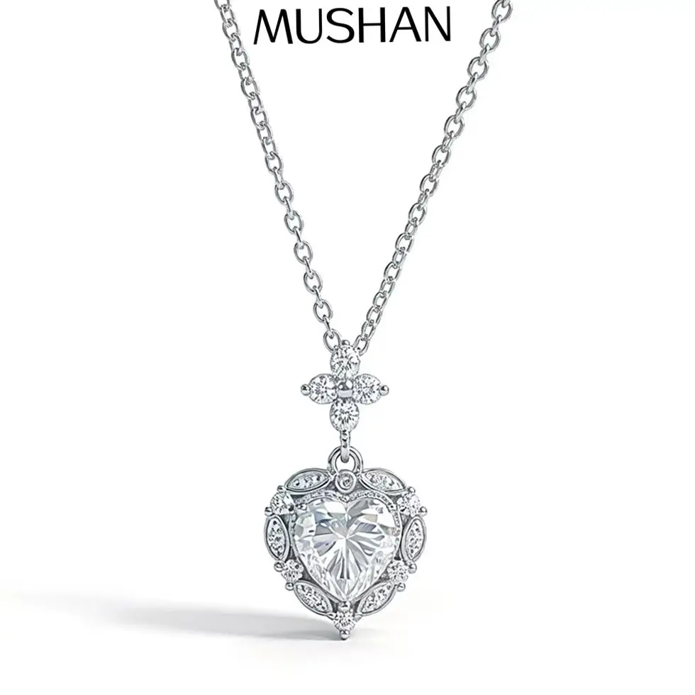 MuShan Jewelry 925 Sterling Silver Necklace Pendant Chain Moissanite Diamonds Gift Women Heart Style Necklaces Pendants Jewelry
MuShan Jewelry 925 Sterling Silver Necklace Pendant Chain Moissanite Diamonds Gift Women Heart Style Necklaces Pendants Jewelry