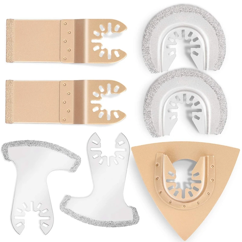Oscillating Multi Tool Blades,7 PCS Universal Carbide Oscillating Saw Blades Set,Quick Release Oscillating Tool Blades
Oscillating Multi Tool Blades,7 PCS Universal Carbide Oscillating Saw Blades Set,Quick Release Oscillating Tool Blades