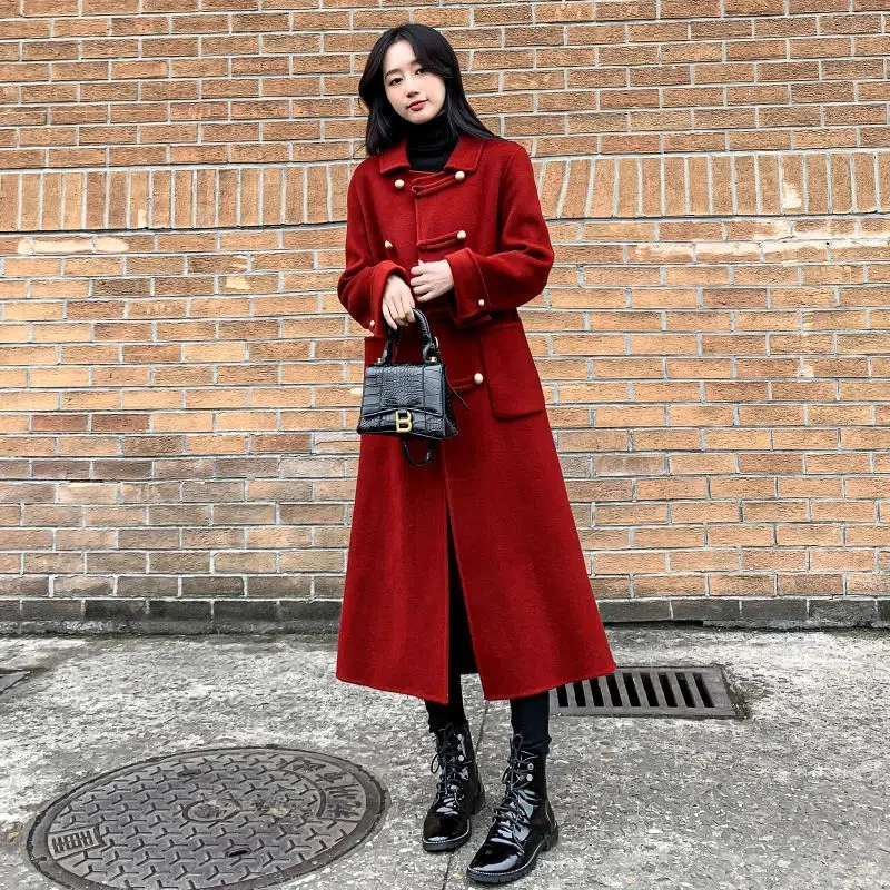 Red Woolen Coat Women's 2024 New Winter Fashion Temperament British Style Long Woolen Coat Trend
Red Woolen Coat Women's 2024 New Winter Fashion Temperament British Style Long Woolen Coat Trend