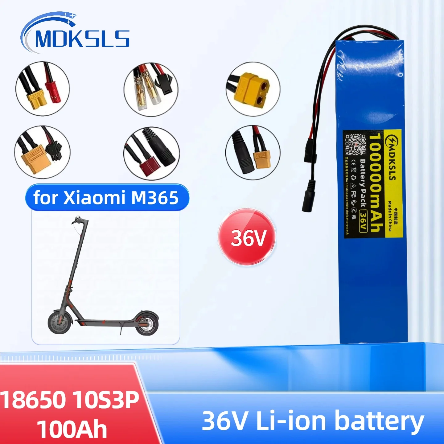 MDKSLS 10S3P 36V 100Ah 18650 Rechargeable Lithium Battery Pack For Xiaomi M365 M365pro Electric scooter battery with BMS
MDKSLS 10S3P 36V 100Ah 18650 Rechargeable Lithium Battery Pack For Xiaomi M365 M365pro Electric scooter battery with BMS