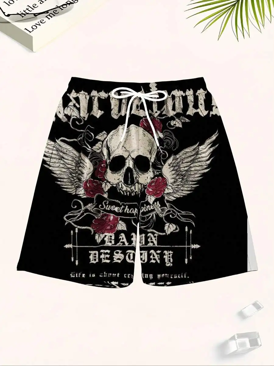 Skull Wings Roses Gothic Punk Beach Shorts Men Drawstring Swim Trunks Summer Casual
Skull Wings Roses Gothic Punk Beach Shorts Men Drawstring Swim Trunks Summer Casual