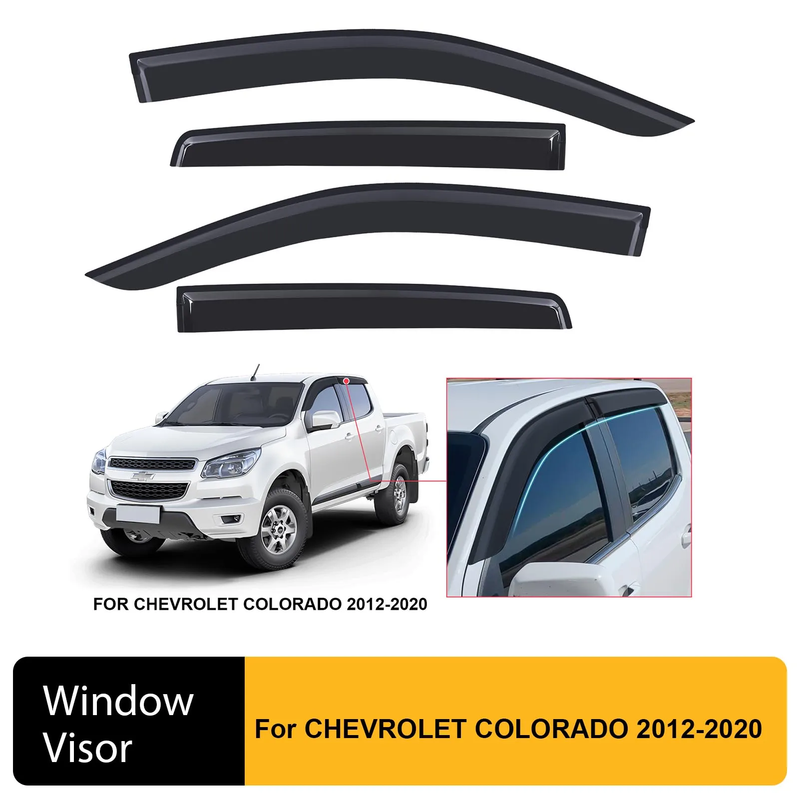 Car Window Visor Weather Shields Sun Rain Guard For CHEVROLET COLORADO 2012-2020 Double Cabin
Car Window Visor Weather Shields Sun Rain Guard For CHEVROLET COLORADO 2012-2020 Double Cabin