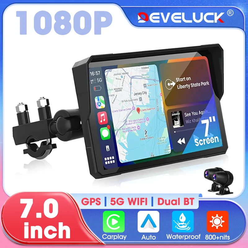 5 7 inch Portable Motorcycle Carplay Android Auto LCD Display IPX7 Waterproof 5G WIFI BT 800+ nits Monitor Motobike Accessories
5 7 inch Portable Motorcycle Carplay Android Auto LCD Display IPX7 Waterproof 5G WIFI BT 800+ nits Monitor Motobike Accessories