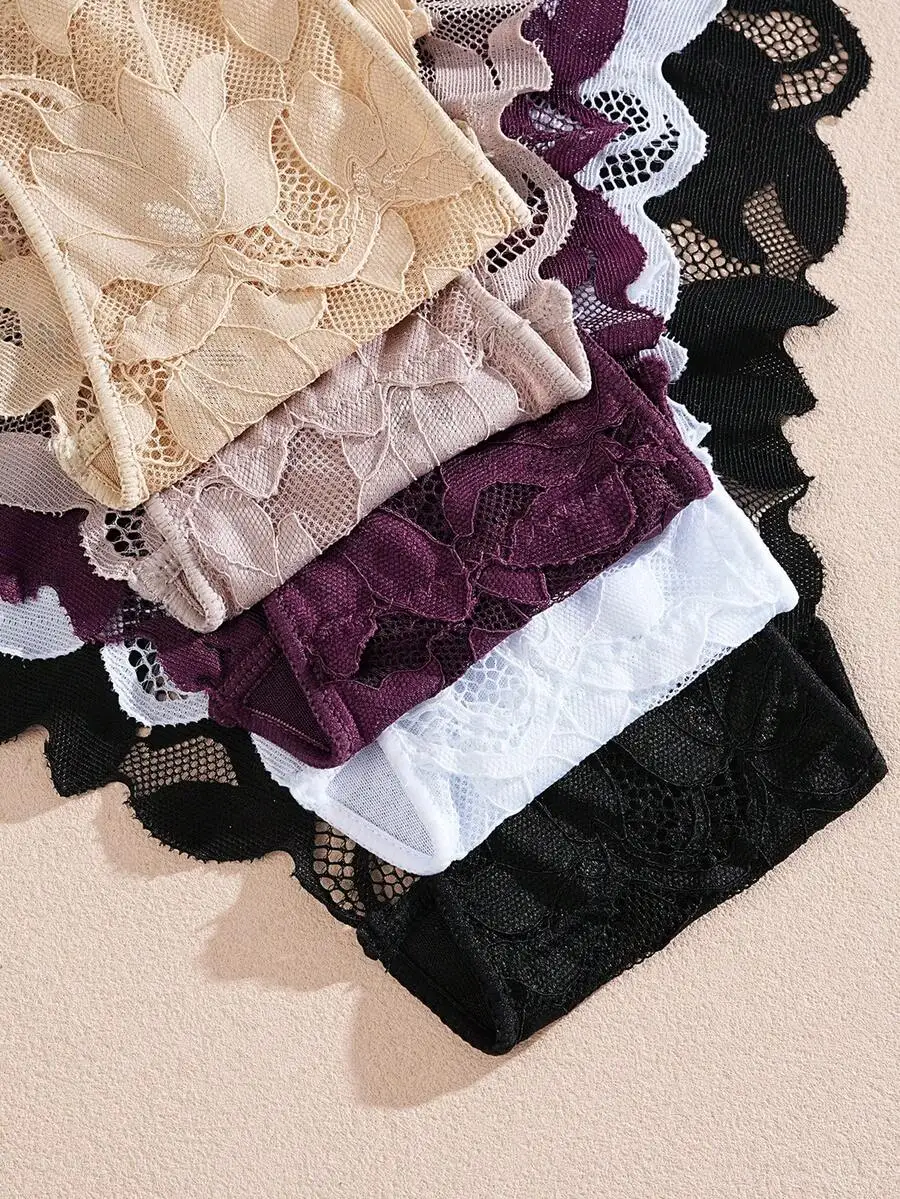 5pcs Womens Lace Floral Ruffle Panties Set Solid Color Comfortable Underwear
5pcs Womens Lace Floral Ruffle Panties Set Solid Color Comfortable Underwear