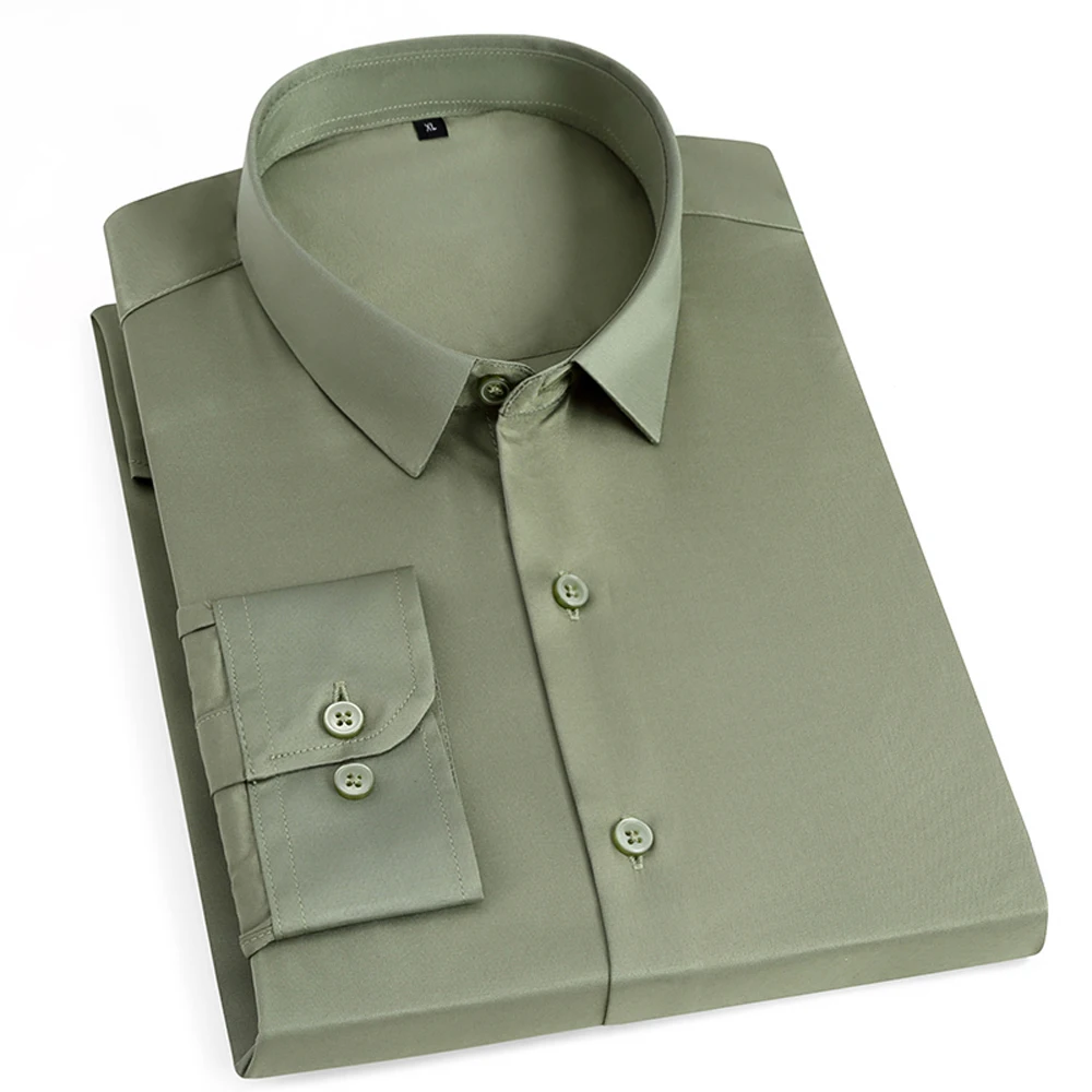 Men's Formal Shirt Long Sleeved Silk Smooth Satin Smooth Business Casual Men's Fashion Plain Multi-color Cardigan Elastic Shirt
Men's Formal Shirt Long Sleeved Silk Smooth Satin Smooth Business Casual Men's Fashion Plain Multi-color Cardigan Elastic Shirt