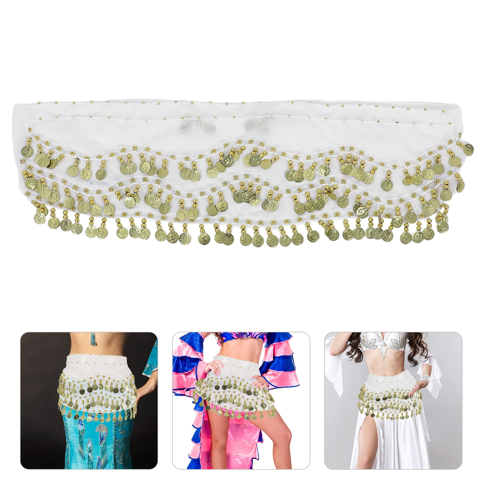 Chiffon Hip Scarf with 128 Coins for Women Accessories Dance Skirt Hip Veil Halloween Costume Parties Festivals
Chiffon Hip Scarf with 128 Coins for Women Accessories Dance Skirt Hip Veil Halloween Costume Parties Festivals