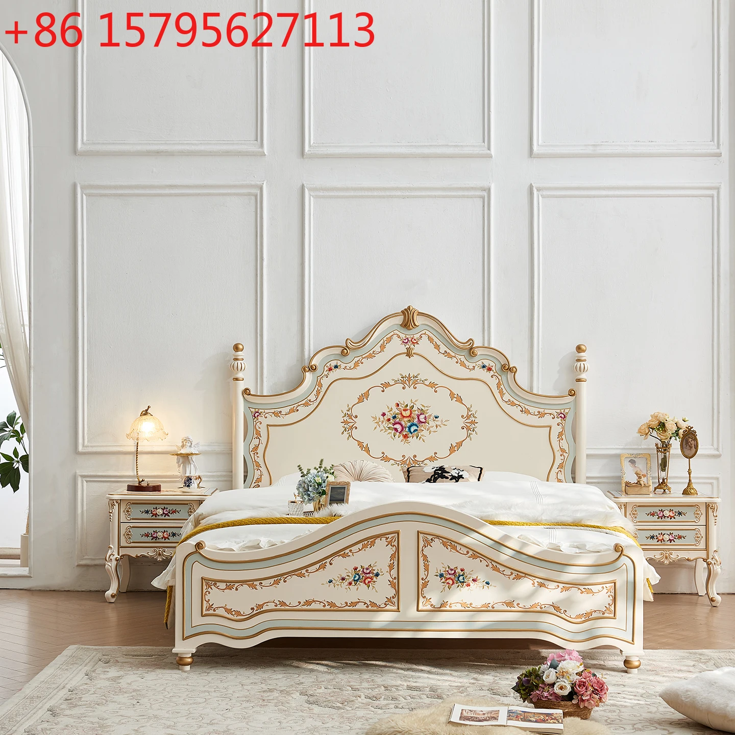 Полностью массив дерева, французская 1,8 метра, главная спальня, окрашенная цветочным узором, комната для девочек, кремовый ветер, европейская придворная вилла, двуспальная свадебная кровать
Полностью массив дерева, французская 1,8 метра, главная спальня, окрашенная цветочным узором, комната для девочек, кремовый ветер, европейская придворная вилла, двуспальная свадебная кровать