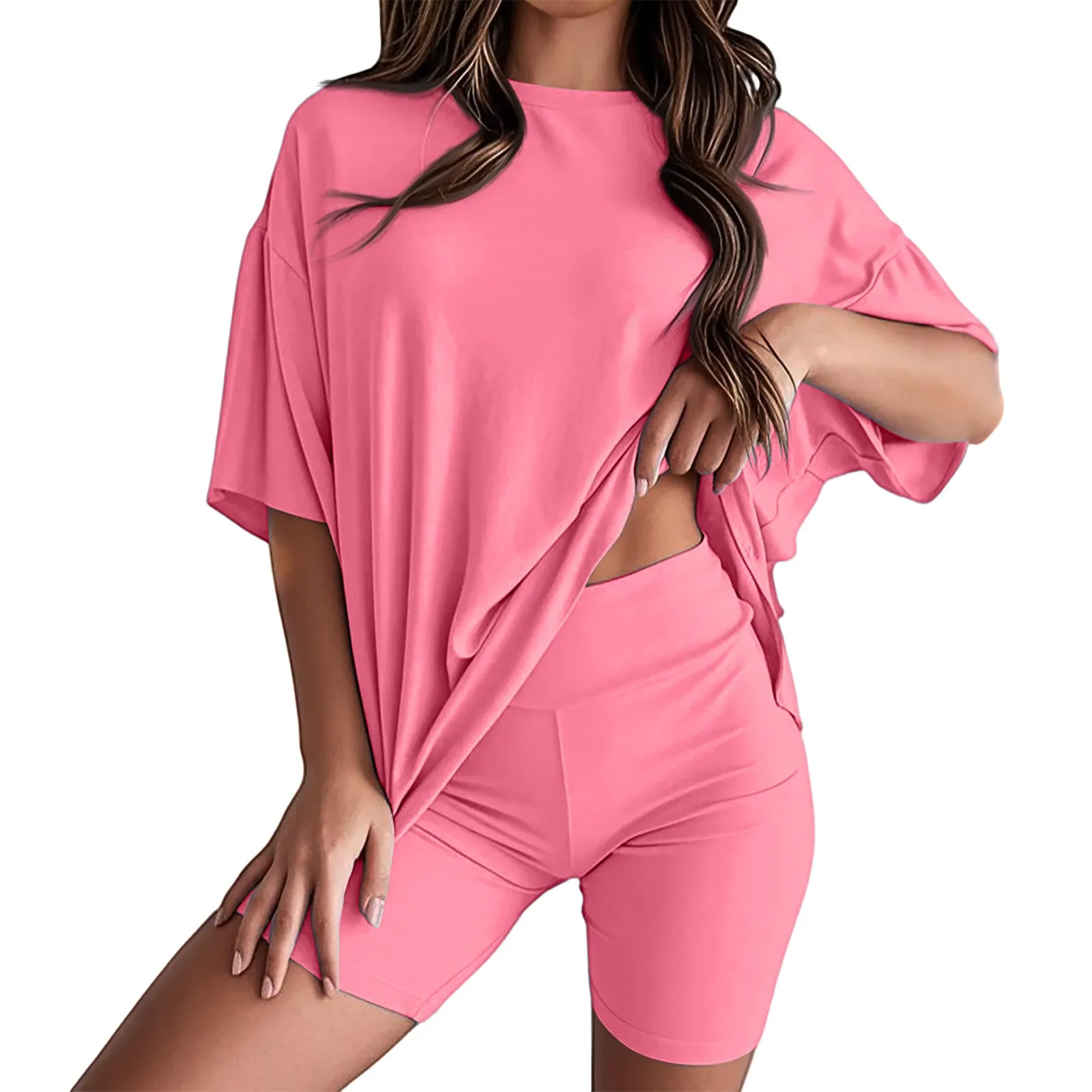 Short Pants Woman Summer Women'S Casual Mid Sleeve Low Round Neck Loose Wide Leg Long Pants Set Impact Shorts Casual Shorts
Short Pants Woman Summer Women'S Casual Mid Sleeve Low Round Neck Loose Wide Leg Long Pants Set Impact Shorts Casual Shorts