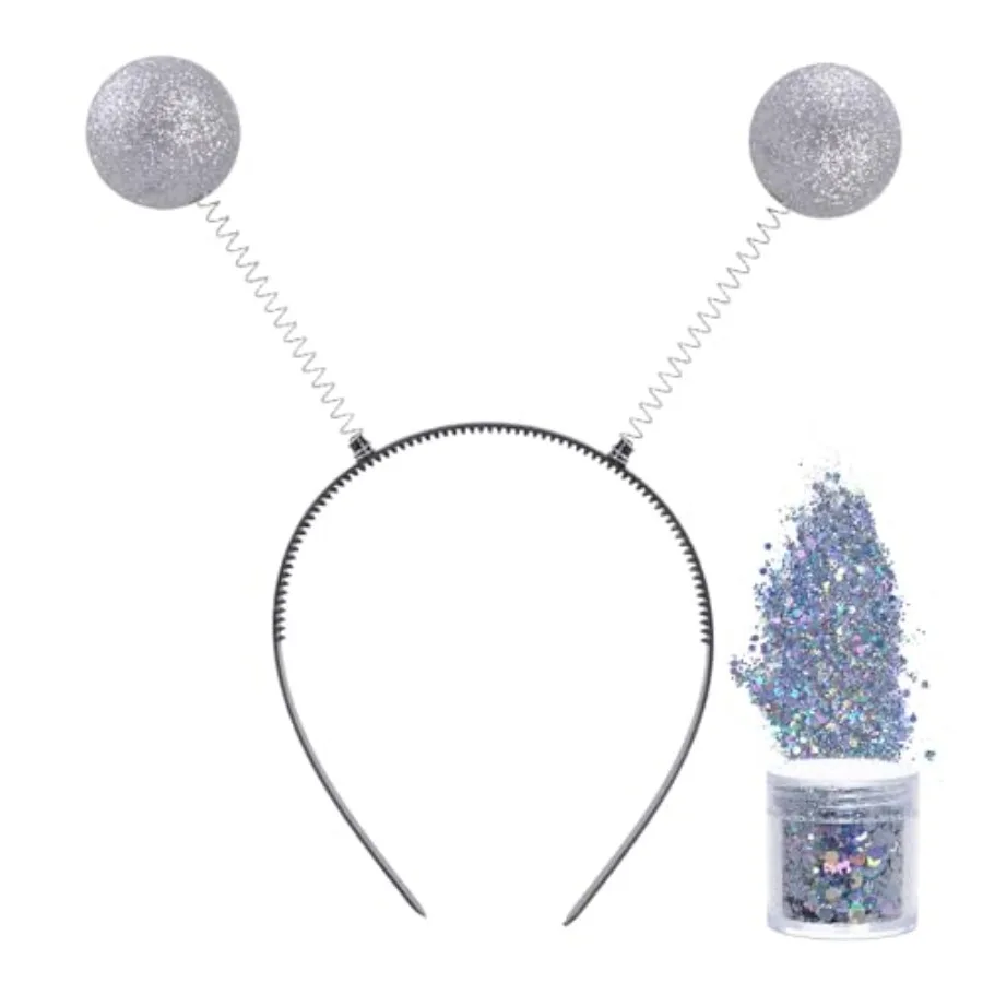 2 Pcs Alien Costume Accessory with Antenna Headband Face Glitter for Space Theme Halloween Costume Party
2 Pcs Alien Costume Accessory with Antenna Headband Face Glitter for Space Theme Halloween Costume Party
