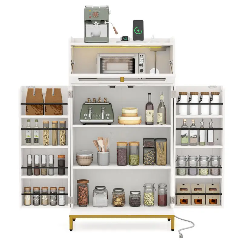 Kitchen Pantry Cabinet Freestanding Food Storage Cupboard-White
Kitchen Pantry Cabinet Freestanding Food Storage Cupboard-White