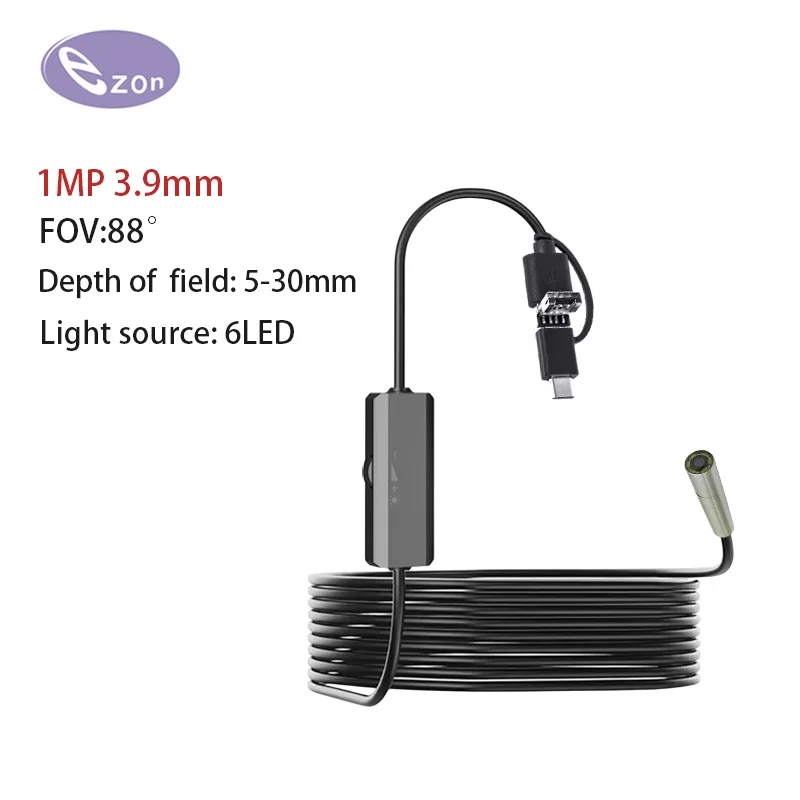 3.9mm Sewer Industrial Endoscope Piping Endoscopy Type C Flexible Snake Mini Camera 3 in 1 Automotive Borescope for Android &PC
3.9mm Sewer Industrial Endoscope Piping Endoscopy Type C Flexible Snake Mini Camera 3 in 1 Automotive Borescope for Android &PC