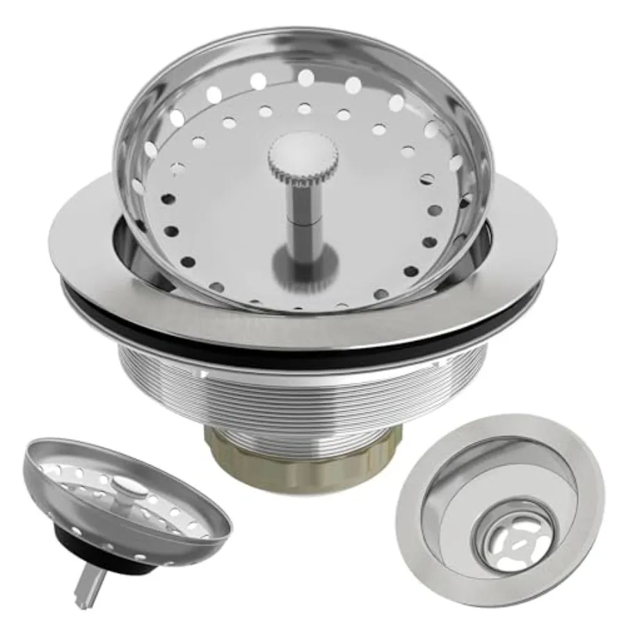 Kitchen Sink Drain 3-1/2 Inch Stainless Steel Sink Drain Strainer Assembly Kit with Sink Strainer Basket and Drain Stopper for
Kitchen Sink Drain 3-1/2 Inch Stainless Steel Sink Drain Strainer Assembly Kit with Sink Strainer Basket and Drain Stopper for