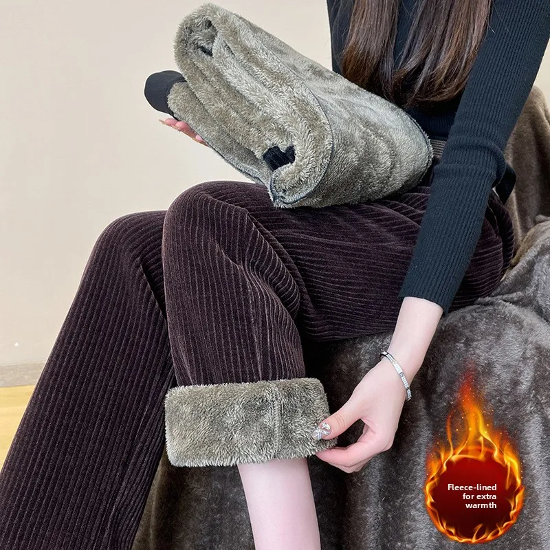 Вельветовые брюки для мам с подкладкой, широкие прямые повседневные брюки, приталенный крой с высокой талией, осенние и зимние женские широкие брюки
Вельветовые брюки для мам с подкладкой, широкие прямые повседневные брюки, приталенный крой с высокой талией, осенние и зимние женские широкие брюки