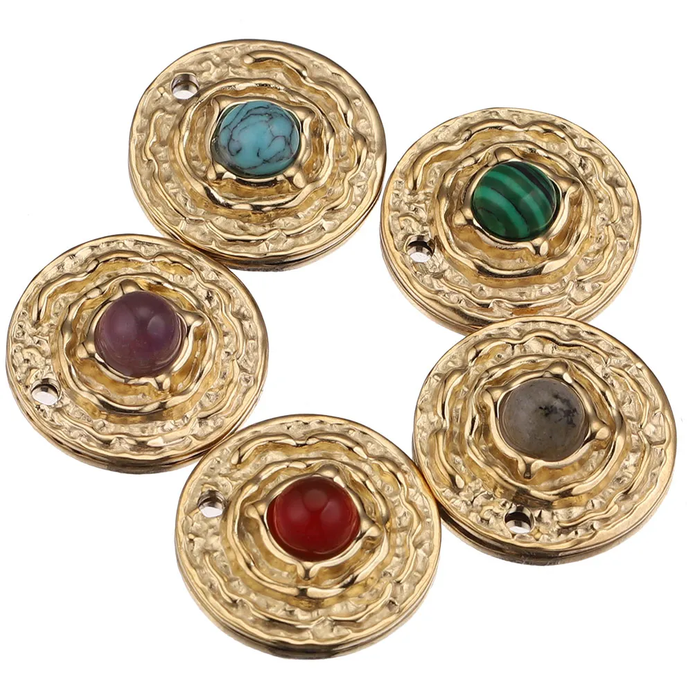 5pcs/Lot 19MM Round Stainless Steel Gold Color Charms Pendants Natural Stone DIY Connection Earring Jewelry Making Wholesale
5pcs/Lot 19MM Round Stainless Steel Gold Color Charms Pendants Natural Stone DIY Connection Earring Jewelry Making Wholesale