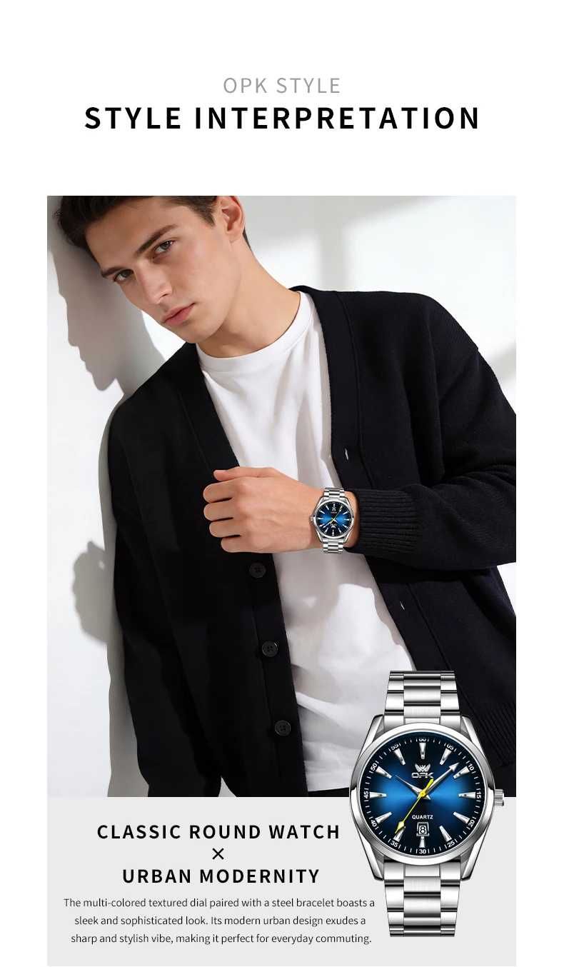 OPK brand cross-border hot selling business waterproof single calendar quartz watch men's watch 6088 OPK brand cross-border hot selling business waterproof single calendar quartz watch men's watch 6088