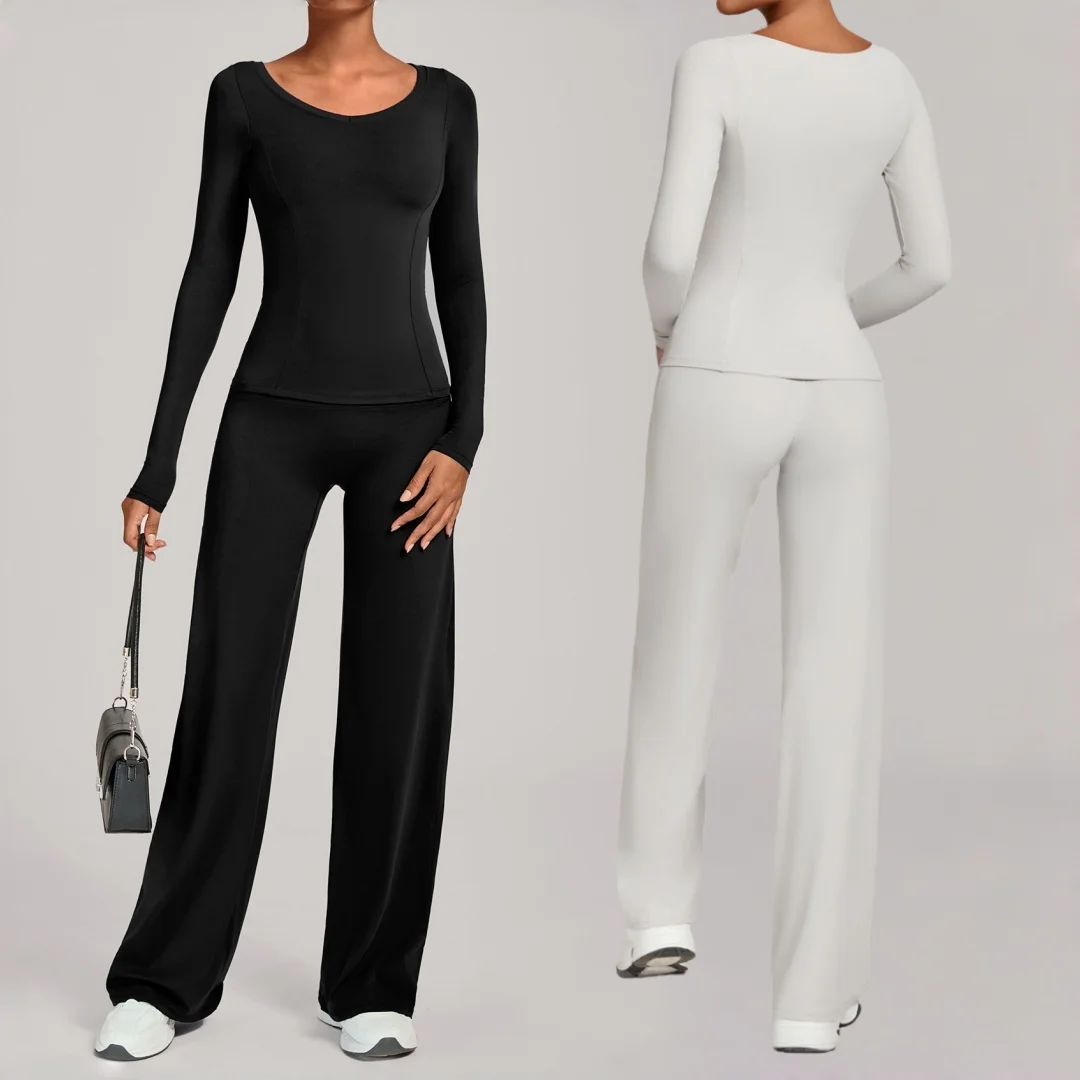 High Waist Lift Hip Tight Yoga Set Sports Fitness Long-sleeved Straight-leg Pants Set Running Workout Clothes Gym Suit for Women
High Waist Lift Hip Tight Yoga Set Sports Fitness Long-sleeved Straight-leg Pants Set Running Workout Clothes Gym Suit for Women