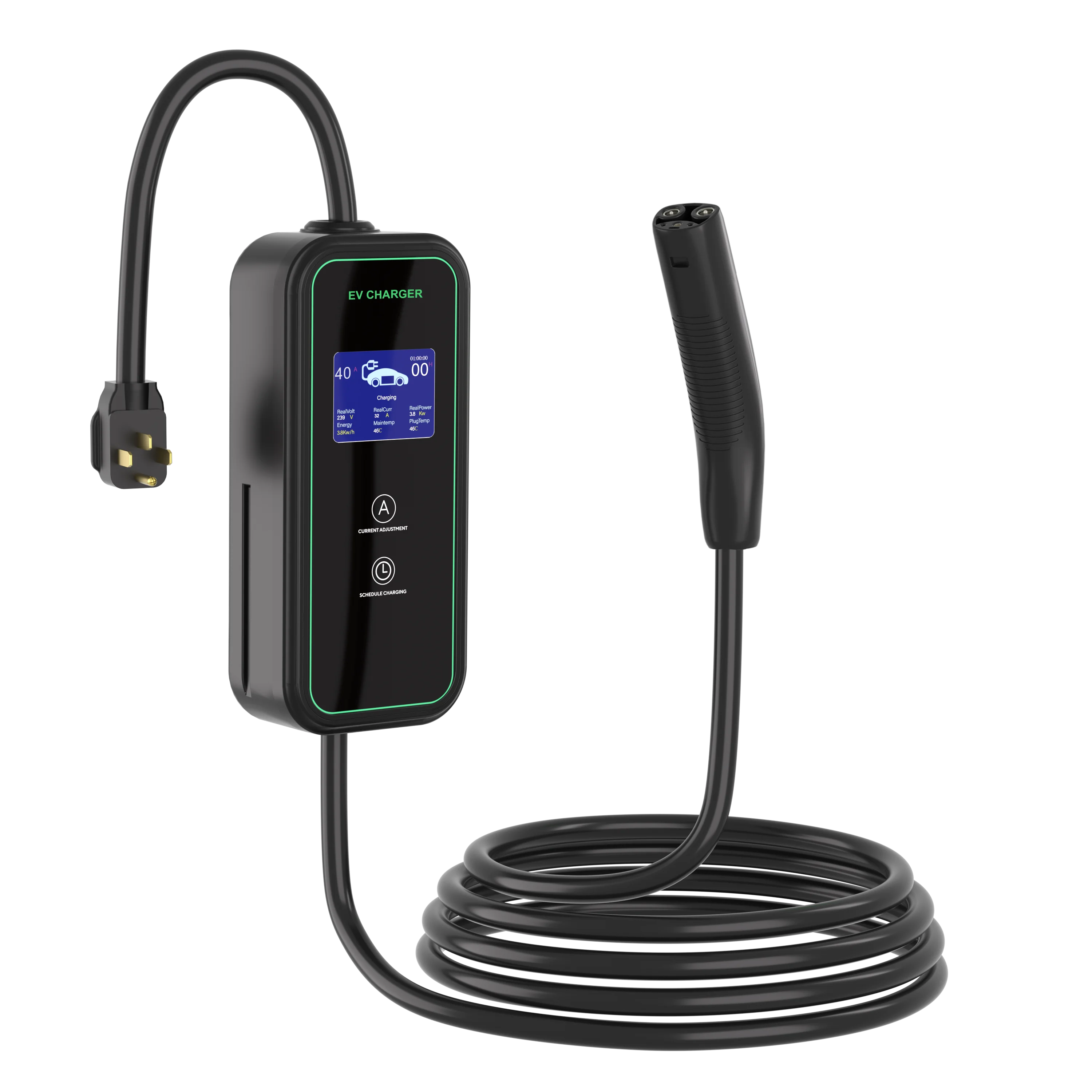 Hot-selling Goodlink EV portable charger with LCD screen, output power 1.65kW 7kw current 16A 32A for NACS TSL
Hot-selling Goodlink EV portable charger with LCD screen, output power 1.65kW 7kw current 16A 32A for NACS TSL