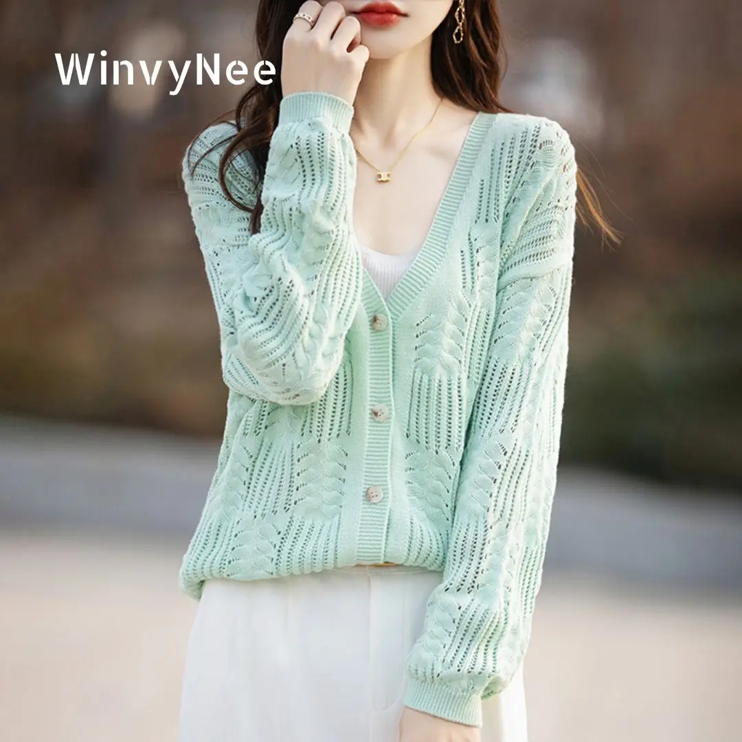 Женский кардиган WinvyNee из 100% хлопка с 7-игольной ажурной вязкой, глубоким V-образным вырезом, мягкий, высокоэластичный, с длинными рукавами, элегантный, базовый, трикотажный, B1092032
Женский кардиган WinvyNee из 100% хлопка с 7-игольной ажурной вязкой, глубоким V-образным вырезом, мягкий, высокоэластичный, с длинными рукавами, элегантный, базовый, трикотажный, B1092032