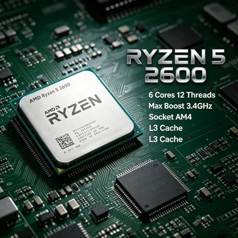 AMD R5 2600 Ryzen 5 2600 Zen Plus Architecture 12nm 16MB L3 Cache 6 Cores 12 Threads 65W Socket AM4 Desktop Processor
AMD R5 2600 Ryzen 5 2600 Zen Plus Architecture 12nm 16MB L3 Cache 6 Cores 12 Threads 65W Socket AM4 Desktop Processor