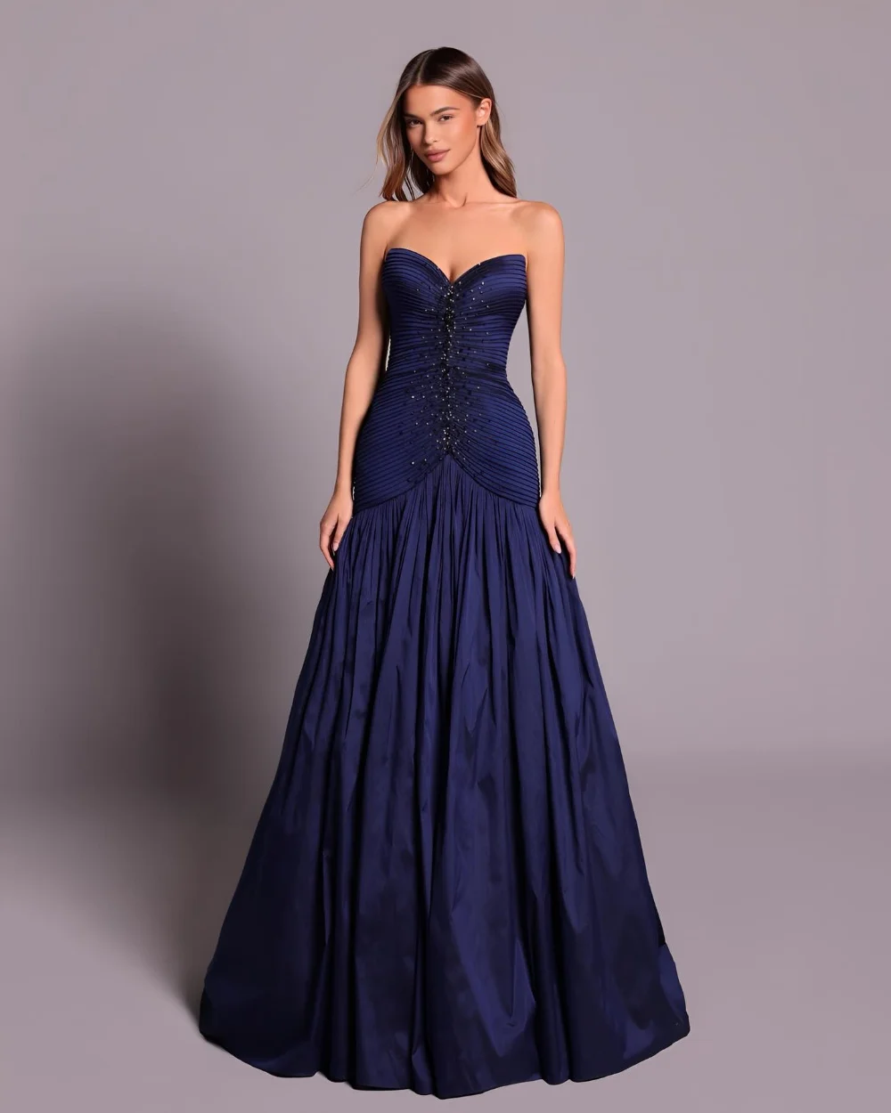 Customized Navy Blue Exquisite Pleat Ruched Draped Beading Sequined Rhinestone Mermaid Sweetheart Long Dresses Evening Dresses
Customized Navy Blue Exquisite Pleat Ruched Draped Beading Sequined Rhinestone Mermaid Sweetheart Long Dresses Evening Dresses