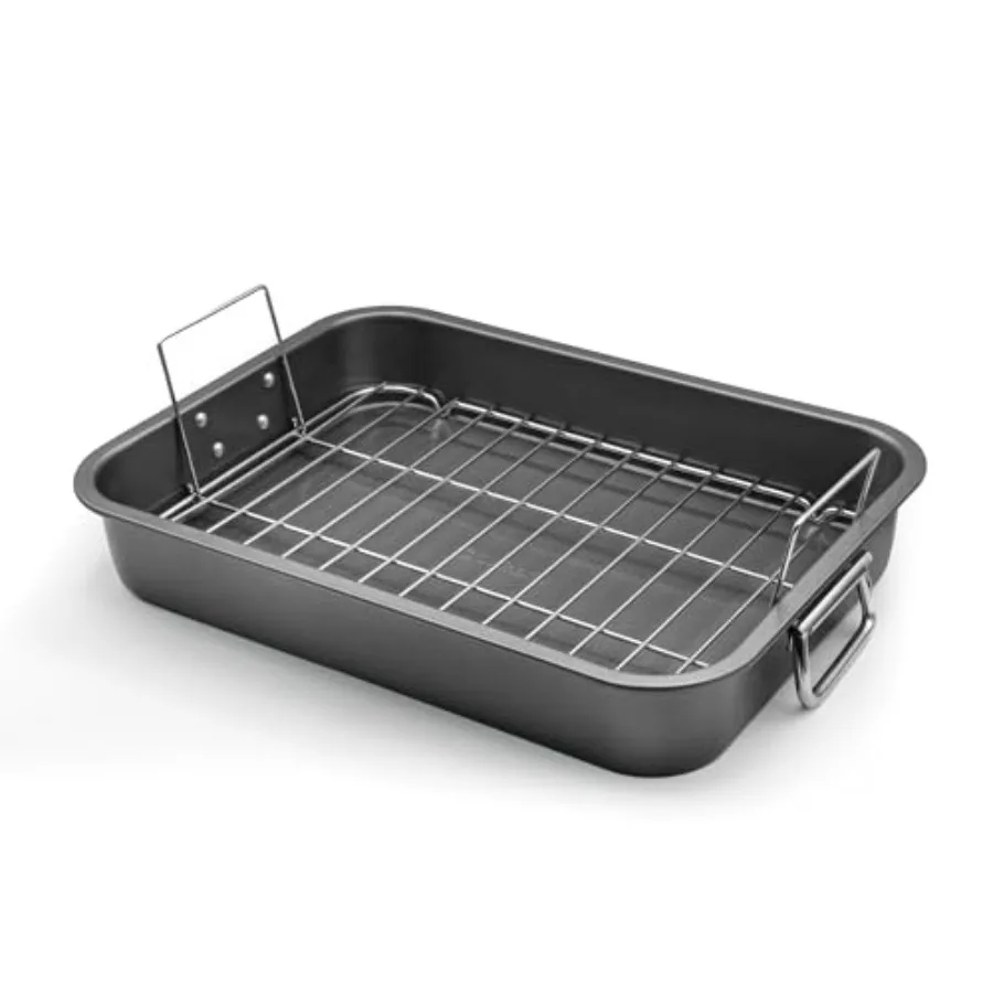Large Roasting With Rack 12" X 16" - Non Stick Large Roaster and Flat Rack With Foldable Handles - Roasting s for Ovens to Elev
Large Roasting With Rack 12" X 16" - Non Stick Large Roaster and Flat Rack With Foldable Handles - Roasting s for Ovens to Elev
