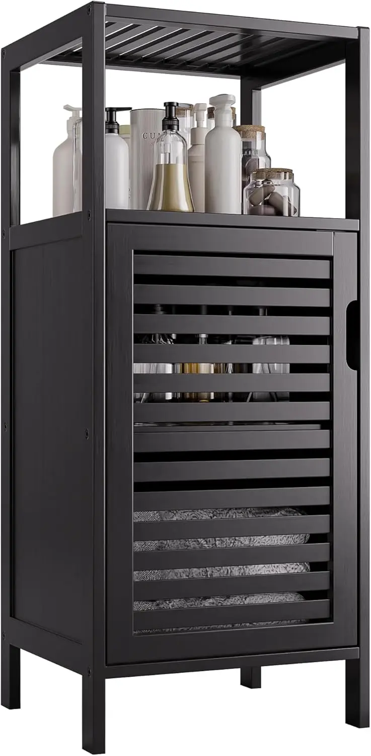 Бамбуковый напольный шкаф с 4 полками, компактное хранение для ванной, кухни, гостиной, черный
Бамбуковый напольный шкаф с 4 полками, компактное хранение для ванной, кухни, гостиной, черный