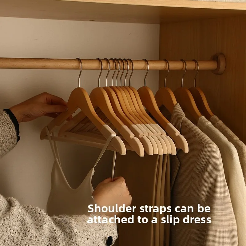 5PCS Anti Slip Flocked Wooden Garment Hanger Scratch Free Solid Wood Clothes Support Closet Organizer For Home Boutique Shop Use
5PCS Anti Slip Flocked Wooden Garment Hanger Scratch Free Solid Wood Clothes Support Closet Organizer For Home Boutique Shop Use