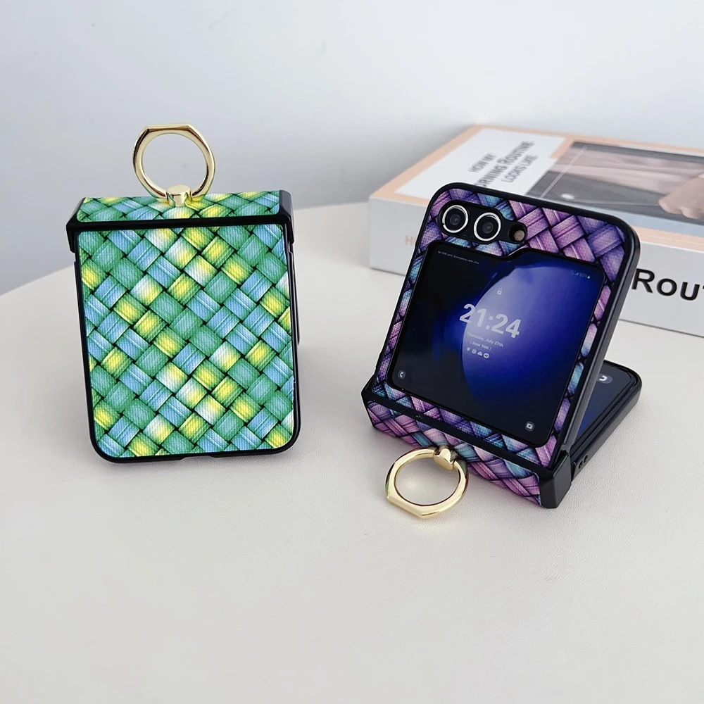 Colorful Woven Ring Buckle Folding Phone Case For Samsung z Flip 5, z Flip 4, z Flip 6 All-inclusive Protection Back Cover
Colorful Woven Ring Buckle Folding Phone Case For Samsung z Flip 5, z Flip 4, z Flip 6 All-inclusive Protection Back Cover