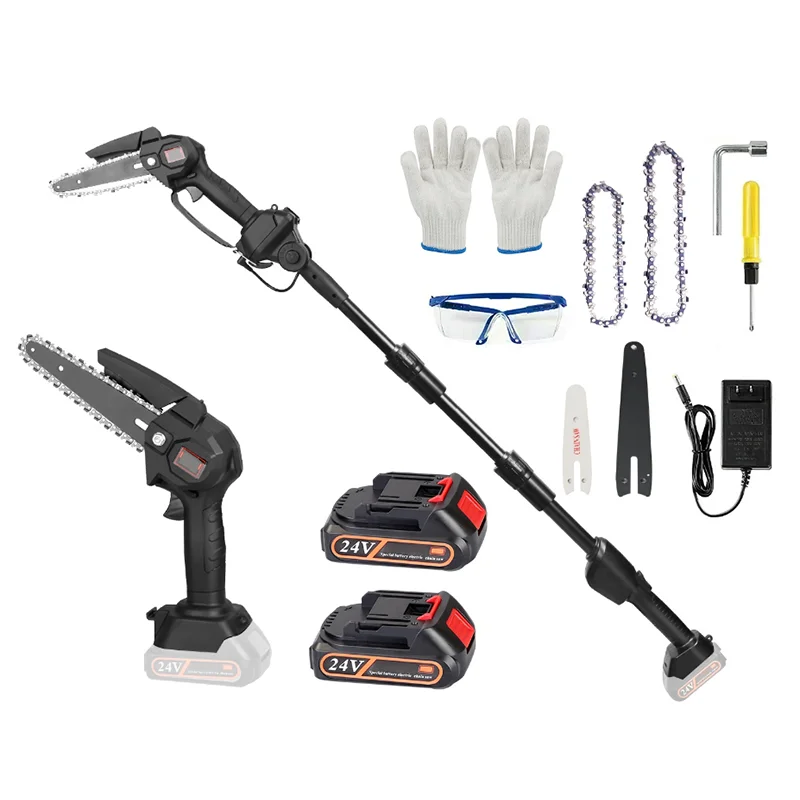 Electric Lithium Chain Saw Battery Mini Chain Saw Electric High Branch Saw with Extendable Pole
Electric Lithium Chain Saw Battery Mini Chain Saw Electric High Branch Saw with Extendable Pole