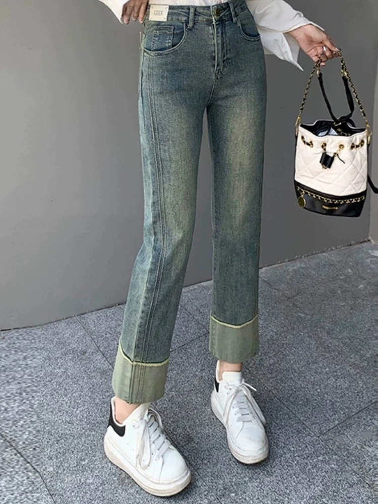 plus Size High Waist Stretchy Denim Pants Conceal Meat Slimming 300 Pounds Extra Large Women's Color Block Cuffed Straight Le...
plus Size High Waist Stretchy Denim Pants Conceal Meat Slimming 300 Pounds Extra Large Women's Color Block Cuffed Straight Le...