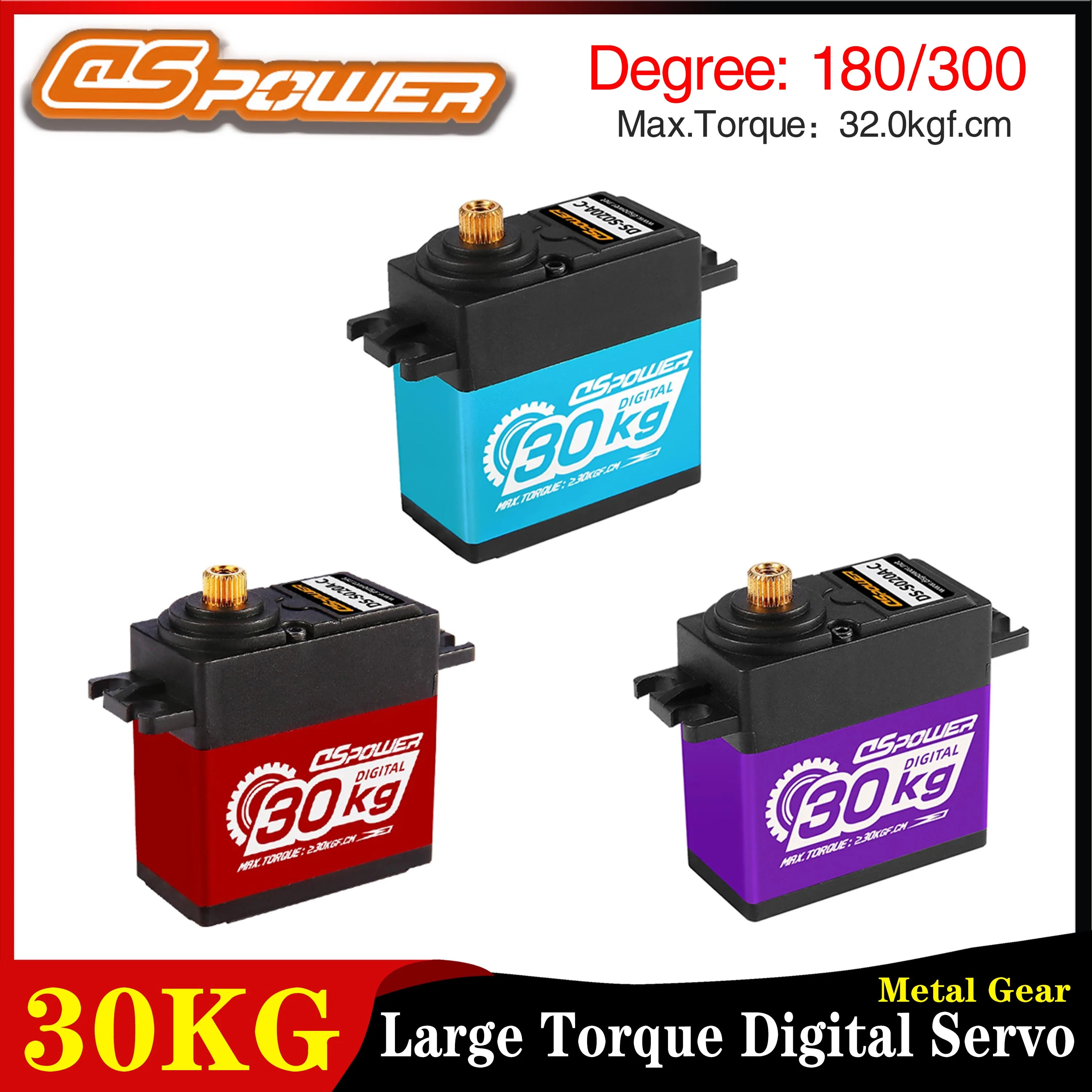 DSpower 30KG Waterproof Metal Gear Digital Servo LargeTorque 180/300 Degree for 1/8 1/10 RC Car Crawler Wltoys Axial Trx4m Scx10
DSpower 30KG Waterproof Metal Gear Digital Servo LargeTorque 180/300 Degree for 1/8 1/10 RC Car Crawler Wltoys Axial Trx4m Scx10