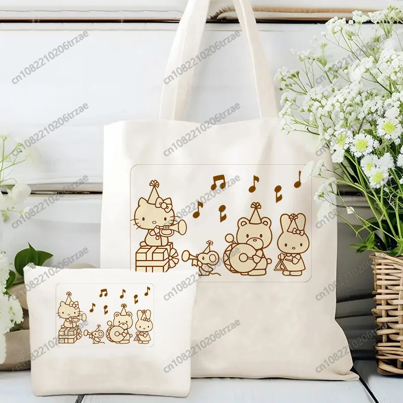 Милая косметичка Hello Kitty, женская холщовая сумка через плечо, набор сумок, женская повседневная сумка-тоут, многоразовая сумка для покупок большой вместимости
Милая косметичка Hello Kitty, женская холщовая сумка через плечо, набор сумок, женская повседневная сумка-тоут, многоразовая сумка для покупок большой вместимости